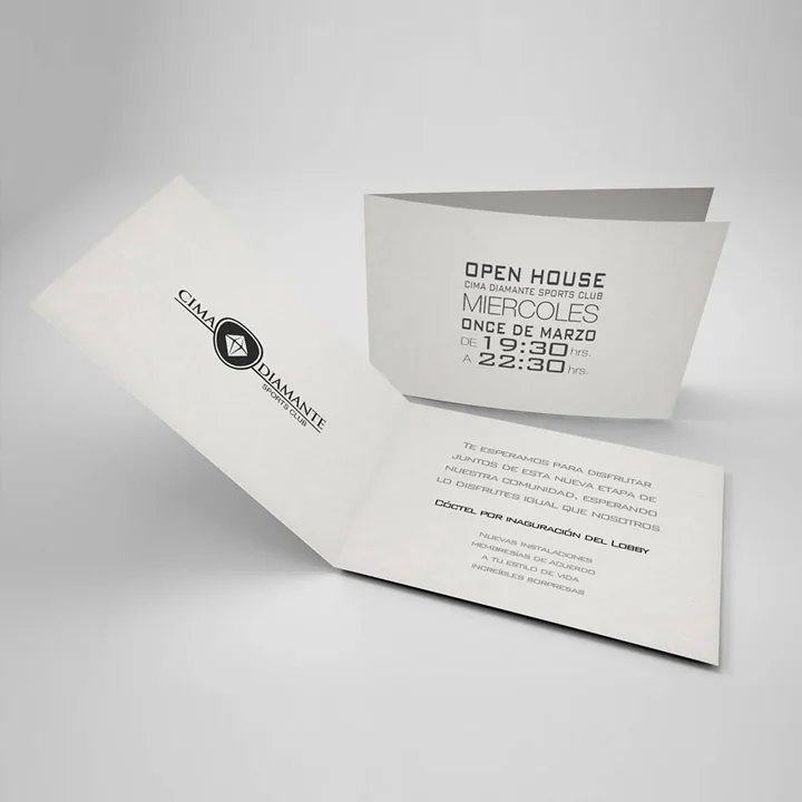 Invitación para opening — Club Cima Diamante