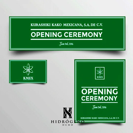 Etiqutas para evento de inauguración. — Kmex