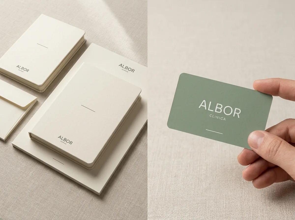 Tarjeta en papel no estucado — Albor, Clínica médica